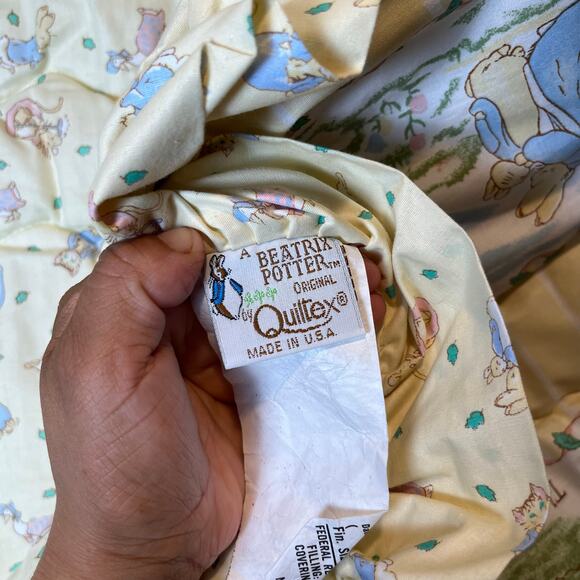 Vintage Peter Rabbit Jemima Puddle Duck Tom Kitten Quilt Blanket Quiltex Beatrix - Picture 12 of 13